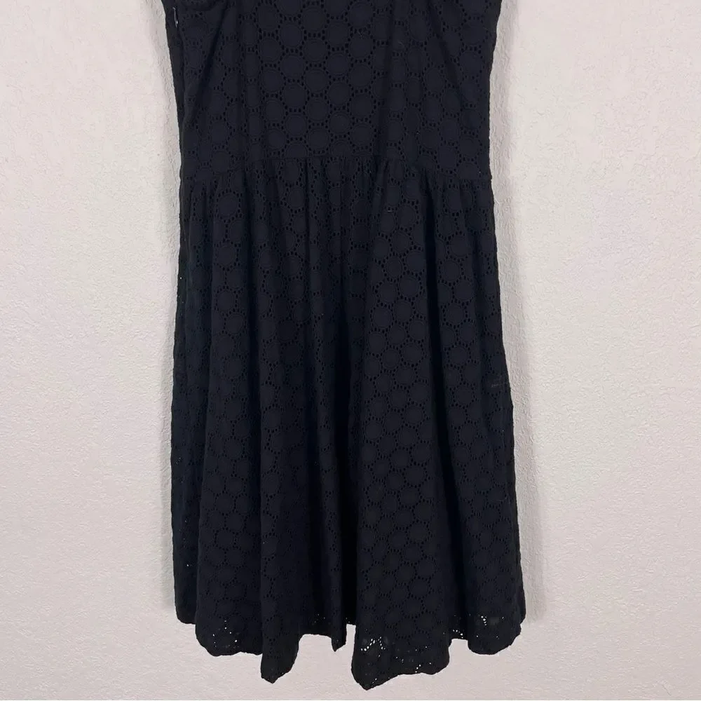Garnet Hill Black Eyelet Cutout Dress‎ Size 6